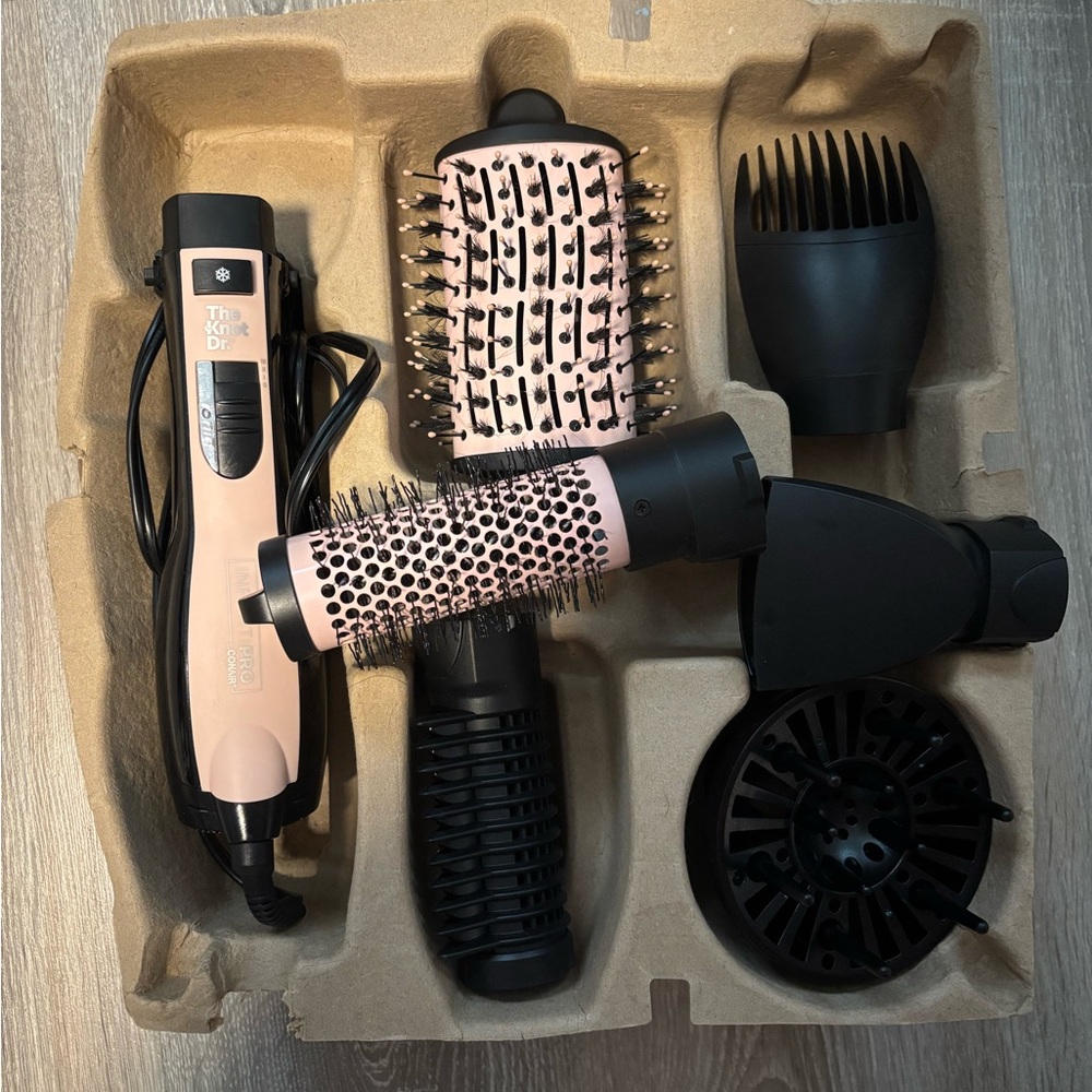 Pink and Black Hair Styling Tool Set